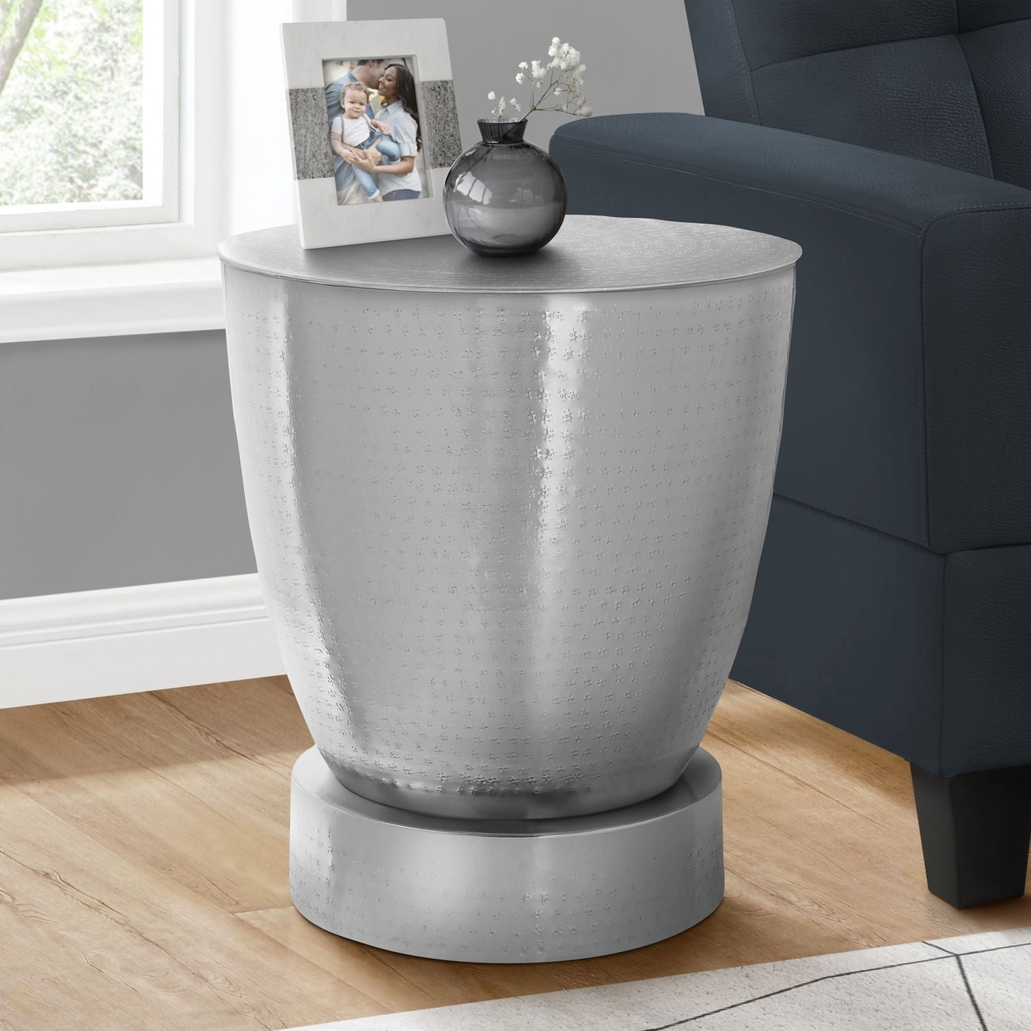 Drum Accent Side Table, Contemporary &amp; Modern Design
