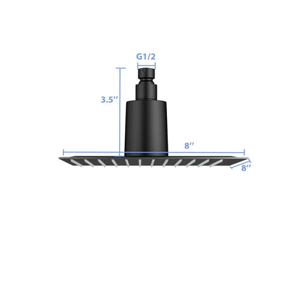 Ultra Thin 8&quot; Square Rain Shower Head 304 Stainless Steel, Wall / Ceiling Mounted