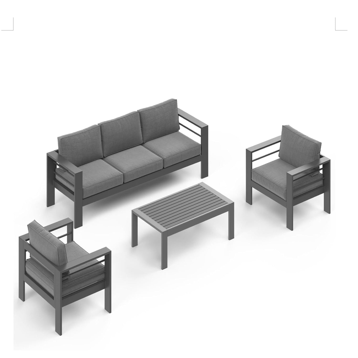 Outdoor Patio Set, All-Weather With Thick Cushions
