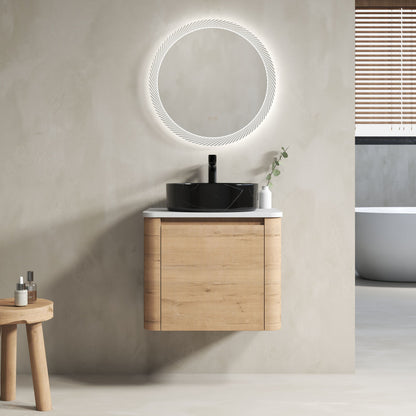 Wall Mounted Bathroom Vanity With Art Sink &amp; 1 Soft Close Door