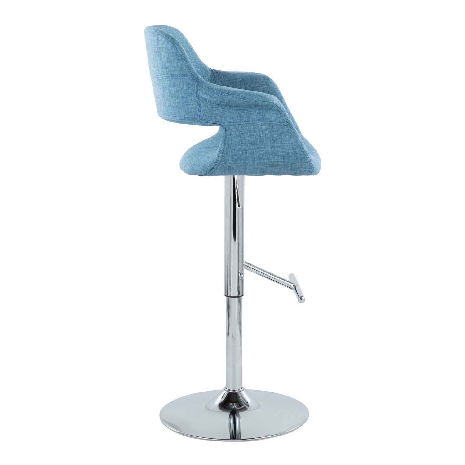 Vintage Flair - Mid Century Modern Adjustable Barstool &amp; Straight T Footrest (Set of 2)