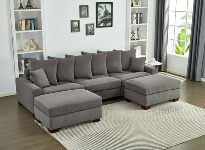 5 Seater Oversized Convertible L &amp; U Shaped Couch