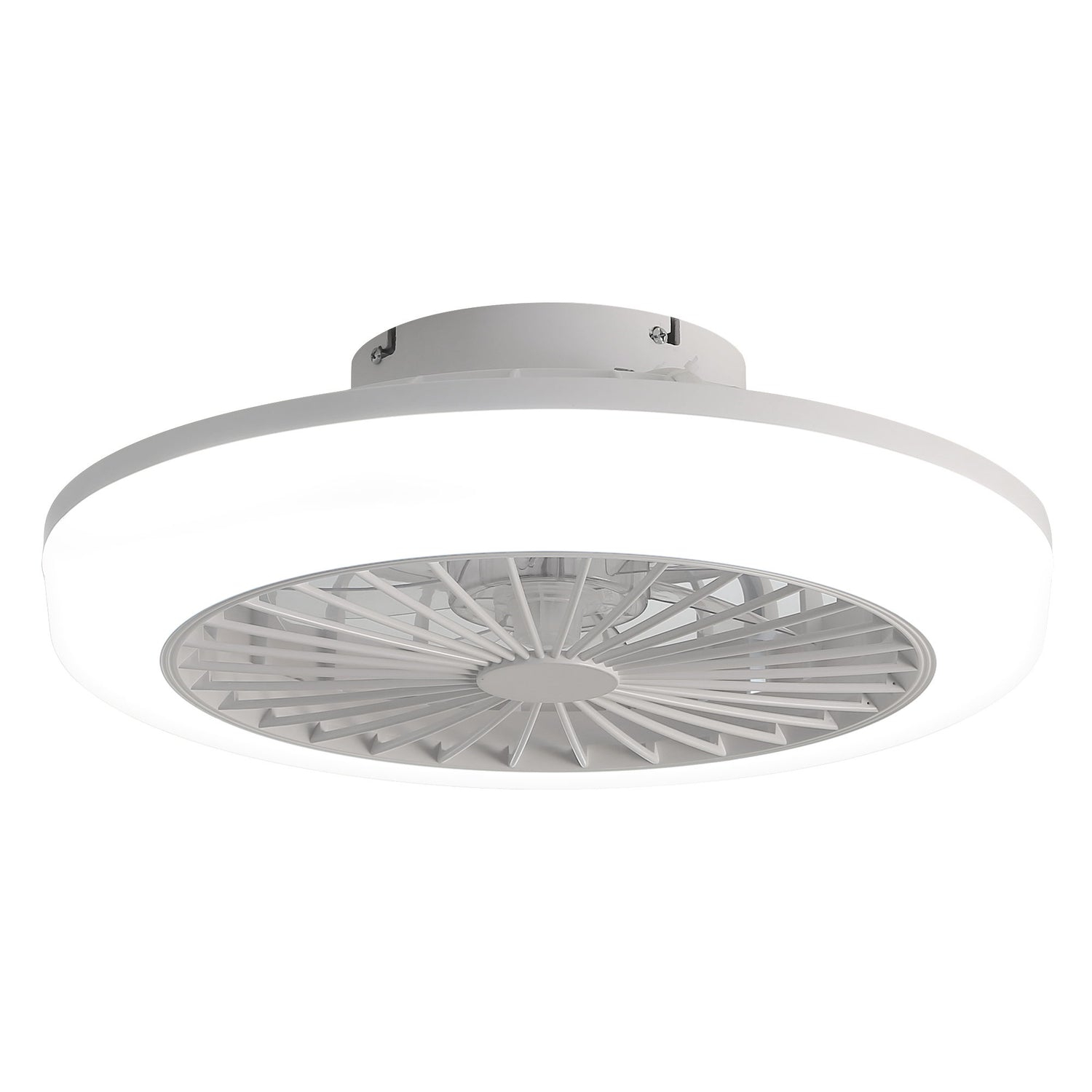 Bladeless Ceiling Fan With Light And Remote Control - White