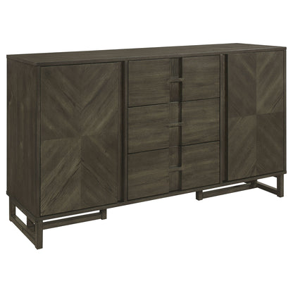 Glenmoor - 3 Drawer Server With 2 Cabinets - Dark Gray