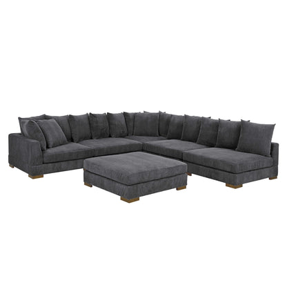 Large Seating Modular Sleeper Sectional - Dark Gray