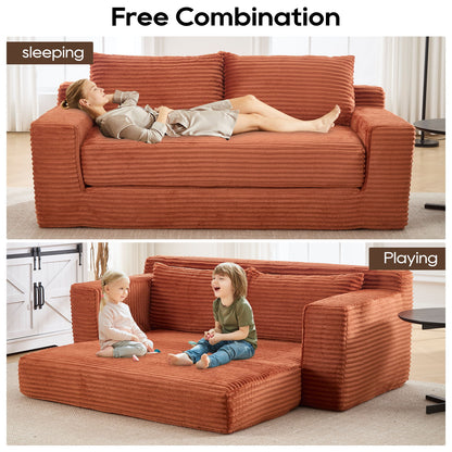 Convertible Loveseat Sofa Bed With Memory Foam &amp; Steel Frame