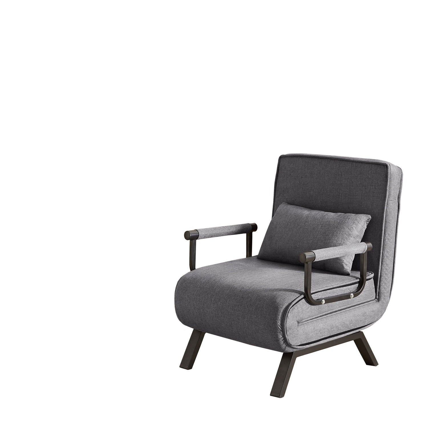 Convertible 5 In 1 Folding Chair Bed With Adjustable Backrest &amp; Pillow Linen