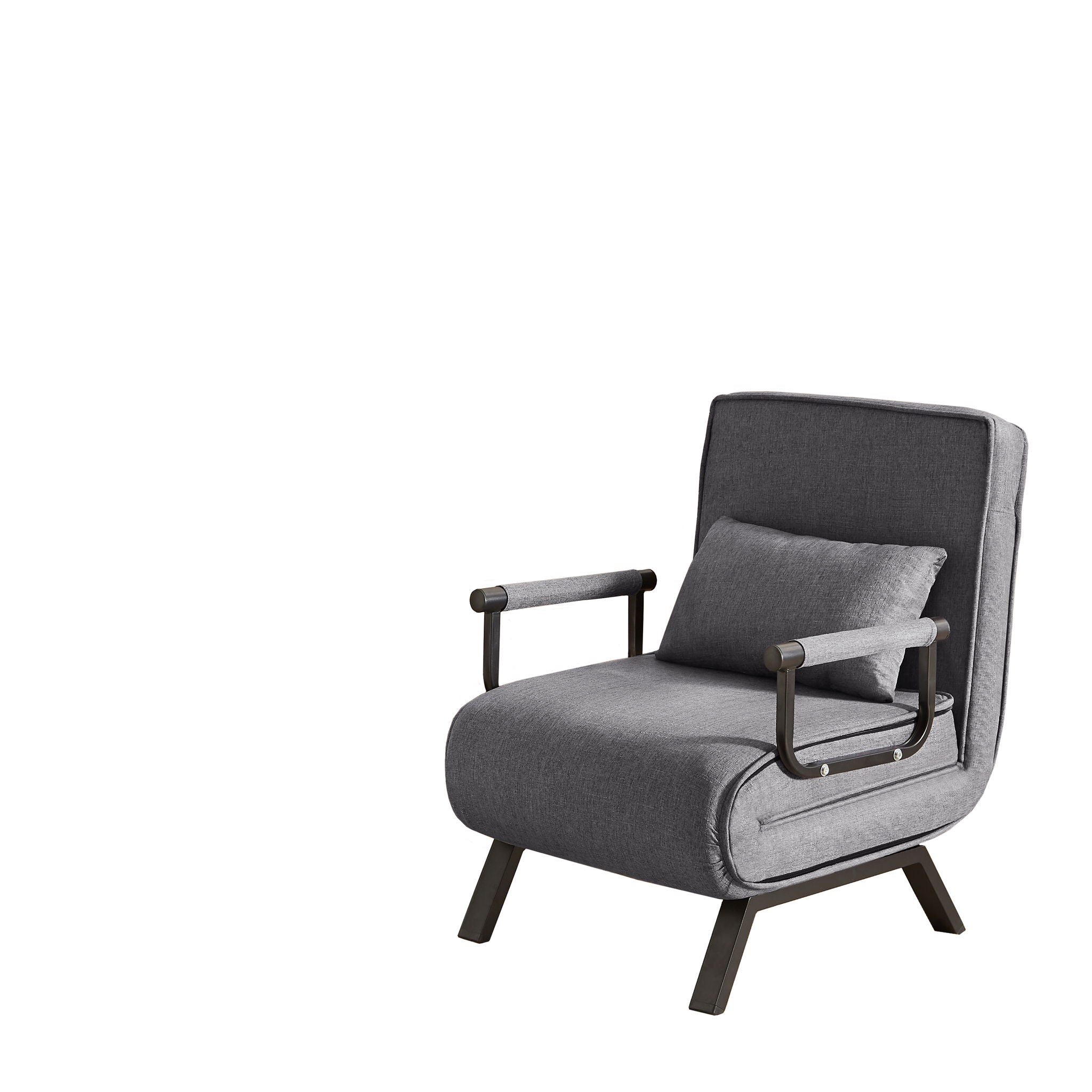 Convertible 5 In 1 Folding Chair Bed With Adjustable Backrest &amp; Pillow Linen