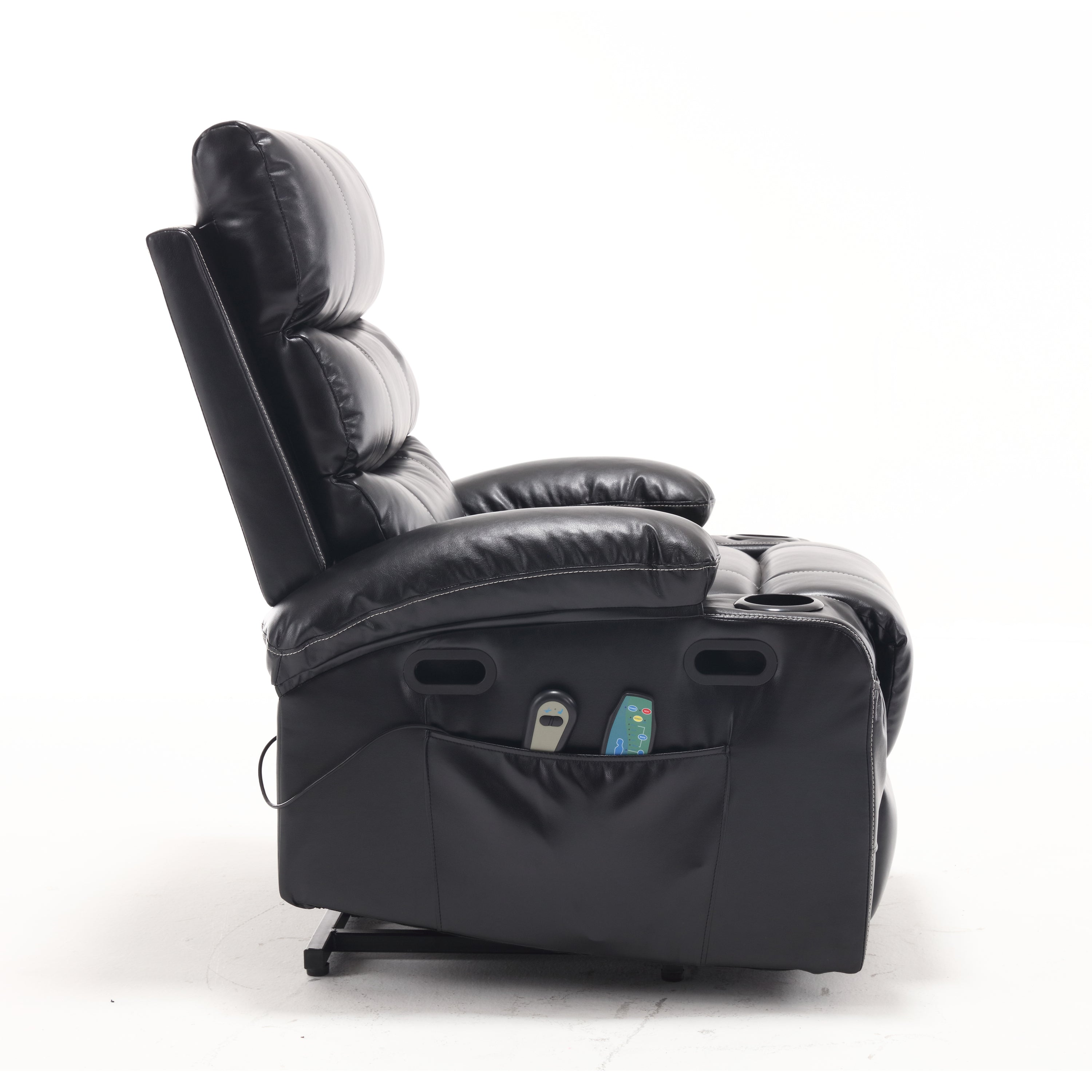 21&quot;seat width,large size Electric Power Lift Recliner Chair Sofa for Elderly, 8 point vibration Massage and lumber heat, Remote Control, Side Pockets and Cup Holders, cozy fabric, overstuffed arm pu