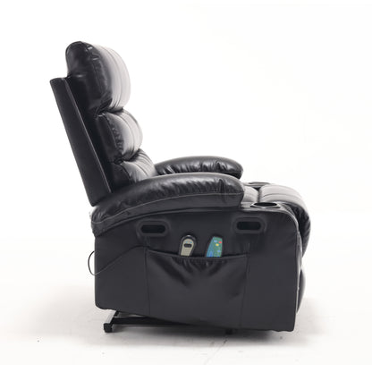 21&quot;seat width,large size Electric Power Lift Recliner Chair Sofa for Elderly, 8 point vibration Massage and lumber heat, Remote Control, Side Pockets and Cup Holders, cozy fabric, overstuffed arm pu