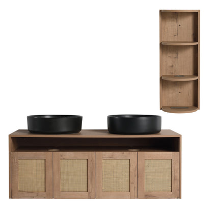 Bathroom Vanity &amp; Art Sink And Storage Rack, Float Mounting Design