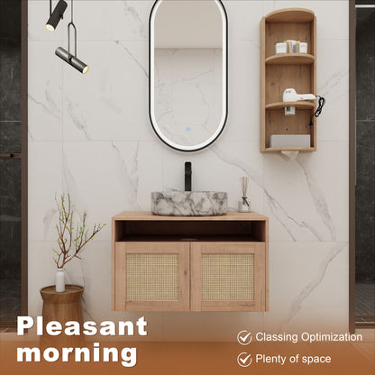 Bathroom Vanity &amp; Art Sink And Storage Rack, Float Mounting Design