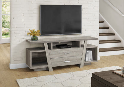 TV Stand, Console, Media Entertainment Center, Storage Drawers, Contemporary &amp; Modern - Taupe