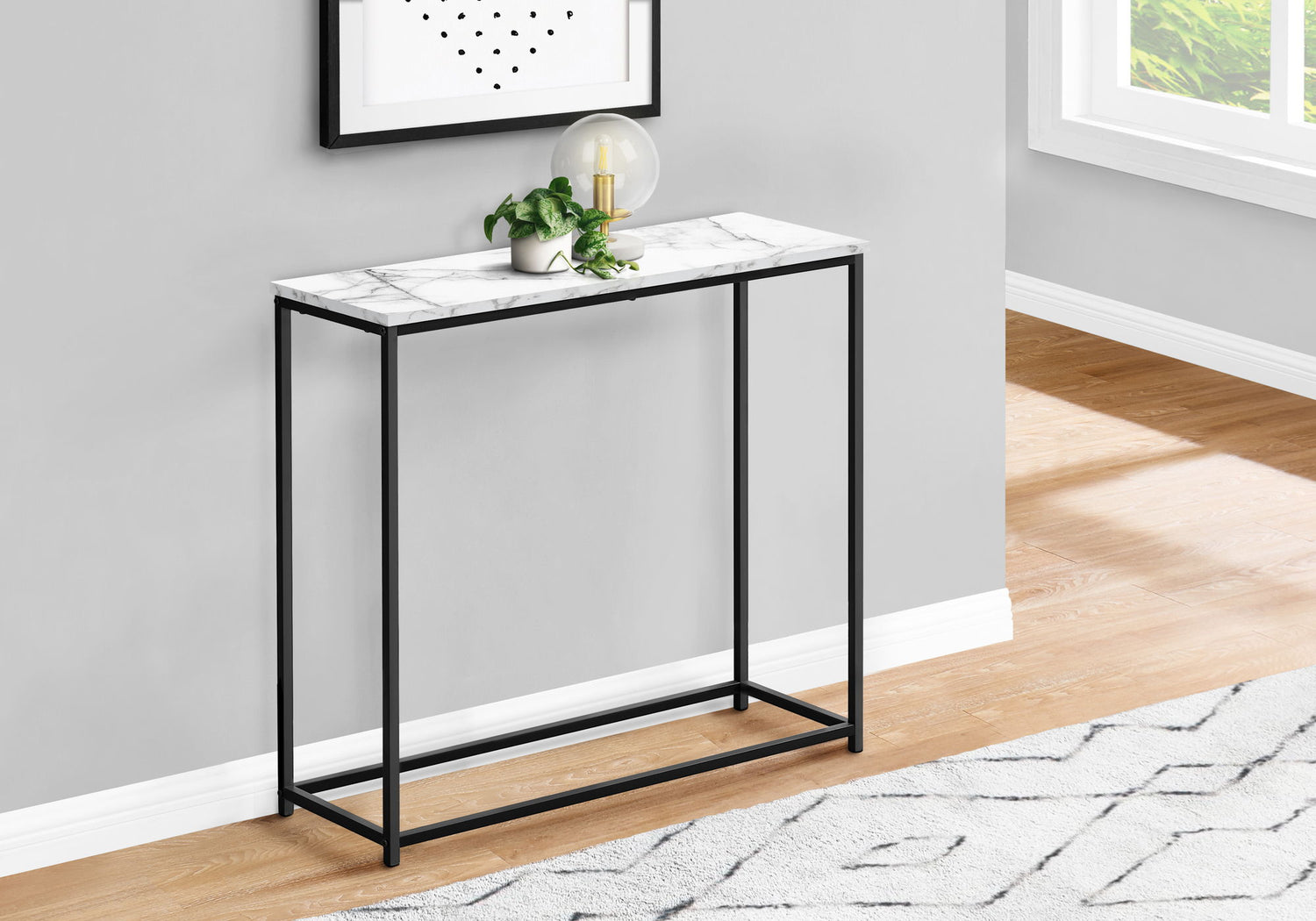 Accent Console Table For Entryway, Stable Support, Contemporary &amp; Modern