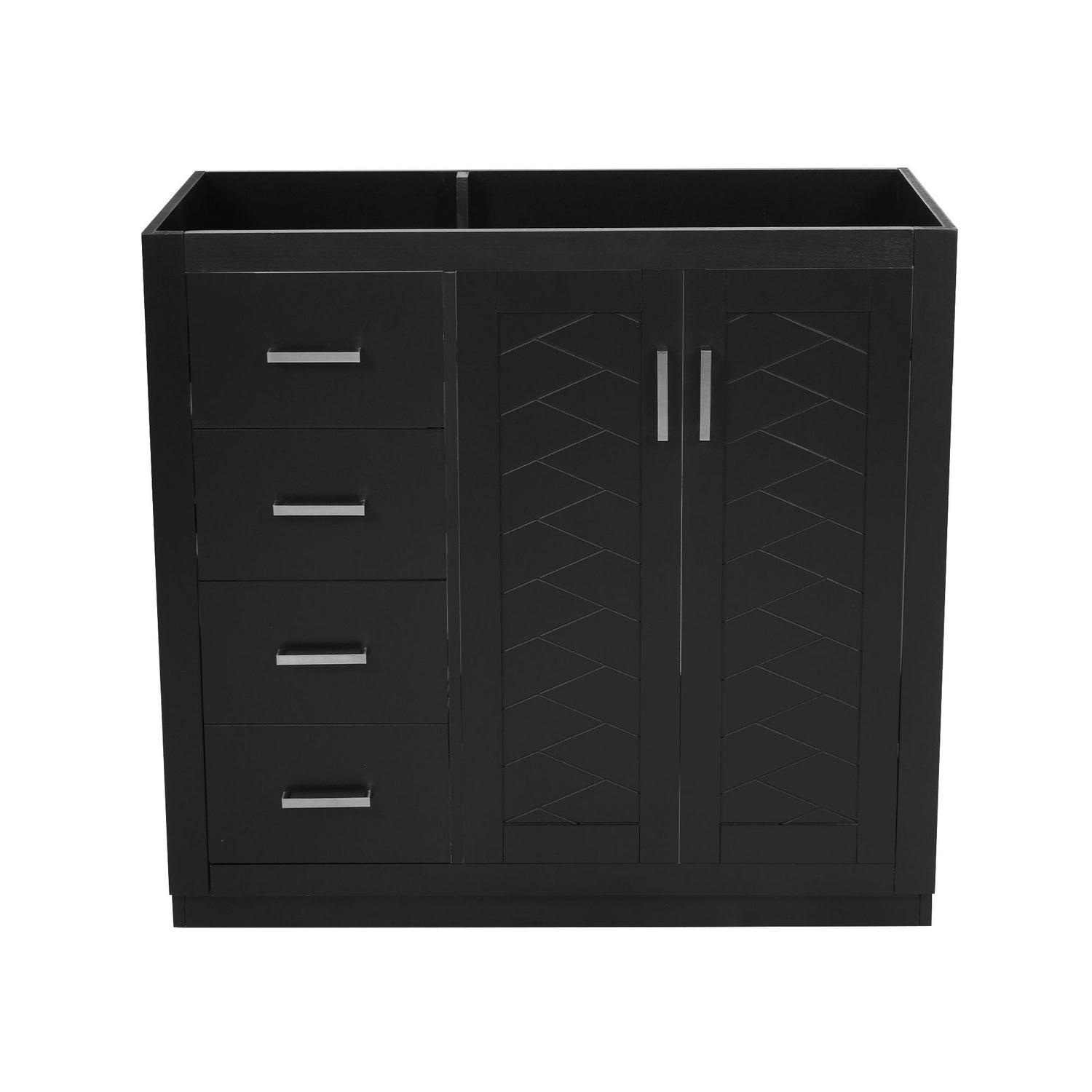 Retro Style Bathroom Vanity, 3 Drawers &amp; Soft Closing Doors