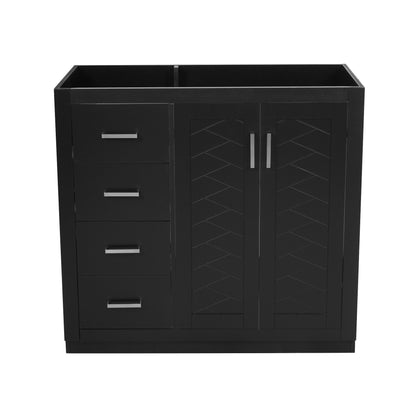 Retro Style Bathroom Vanity, 3 Drawers &amp; Soft Closing Doors