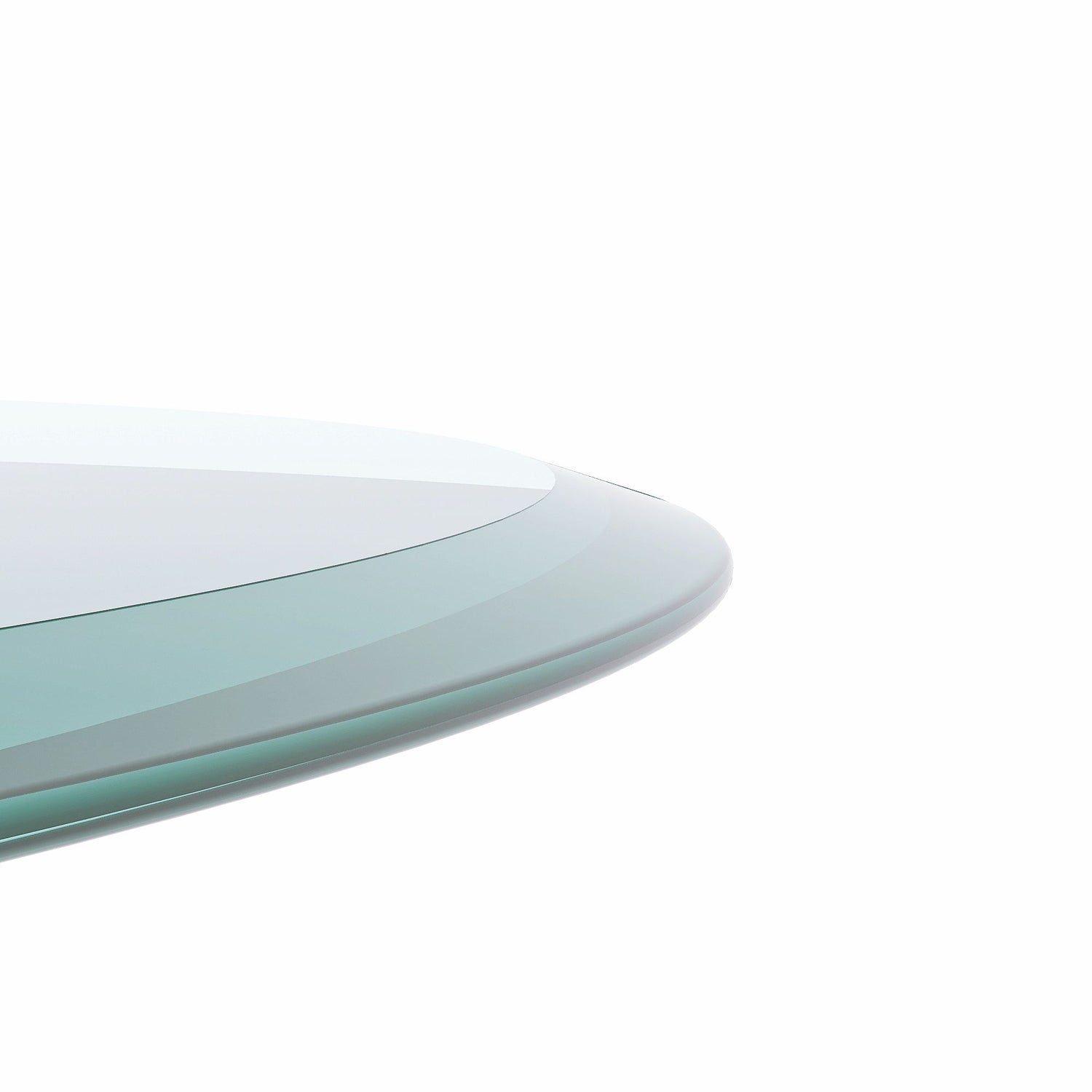 30&quot; Round Tempered Glass Table Top Clear Glass 2 / 5&quot; Thick Beveled Polished Edge - Transparent