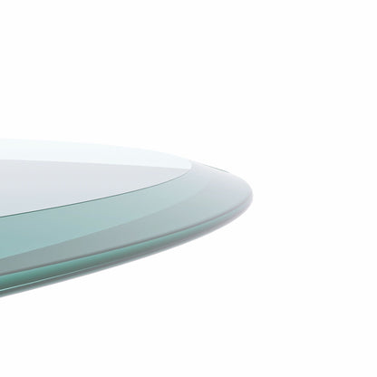 30&quot; Round Tempered Glass Table Top Clear Glass 2 / 5&quot; Thick Beveled Polished Edge - Transparent