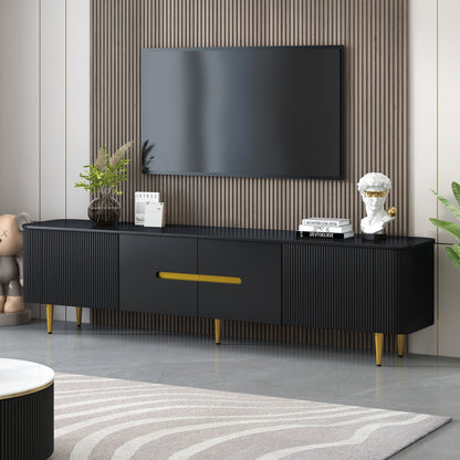 Minimalist TV Stand For TVs Up To 85&quot;, Modern Entertainment Center Media Console With 4 Spacious Cabinets For Living Room