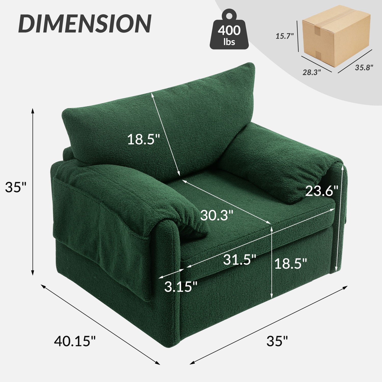 Oversized Swivel Armchair Modern Chair &amp; Single Sofa Lounge, Comfortable Seating For Living Room