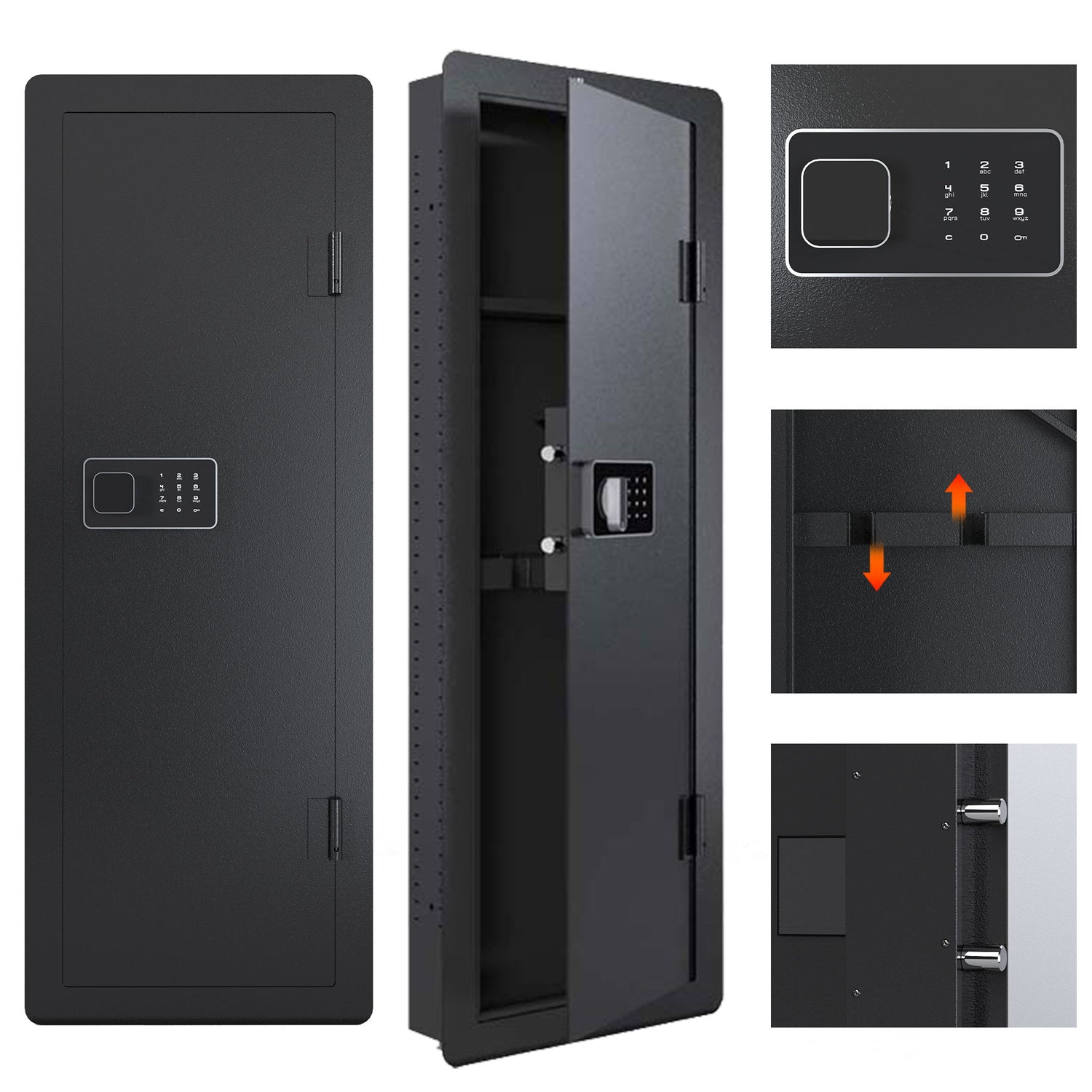 Wall Gun Safe, Gun Safes For Home, Gun Safes &amp; Cabinets, Wall Safes Between The Studs, Quick Access Rifle Safe With Removable Shelf And Digital Keypad