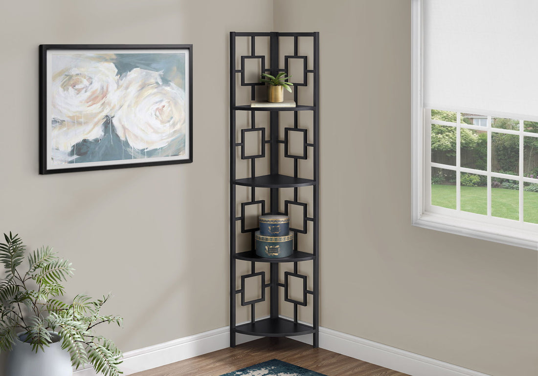 4 Tier Bookshelf, Bookcase, Etagere, Corner, For Office, Contemporary &amp; Modern