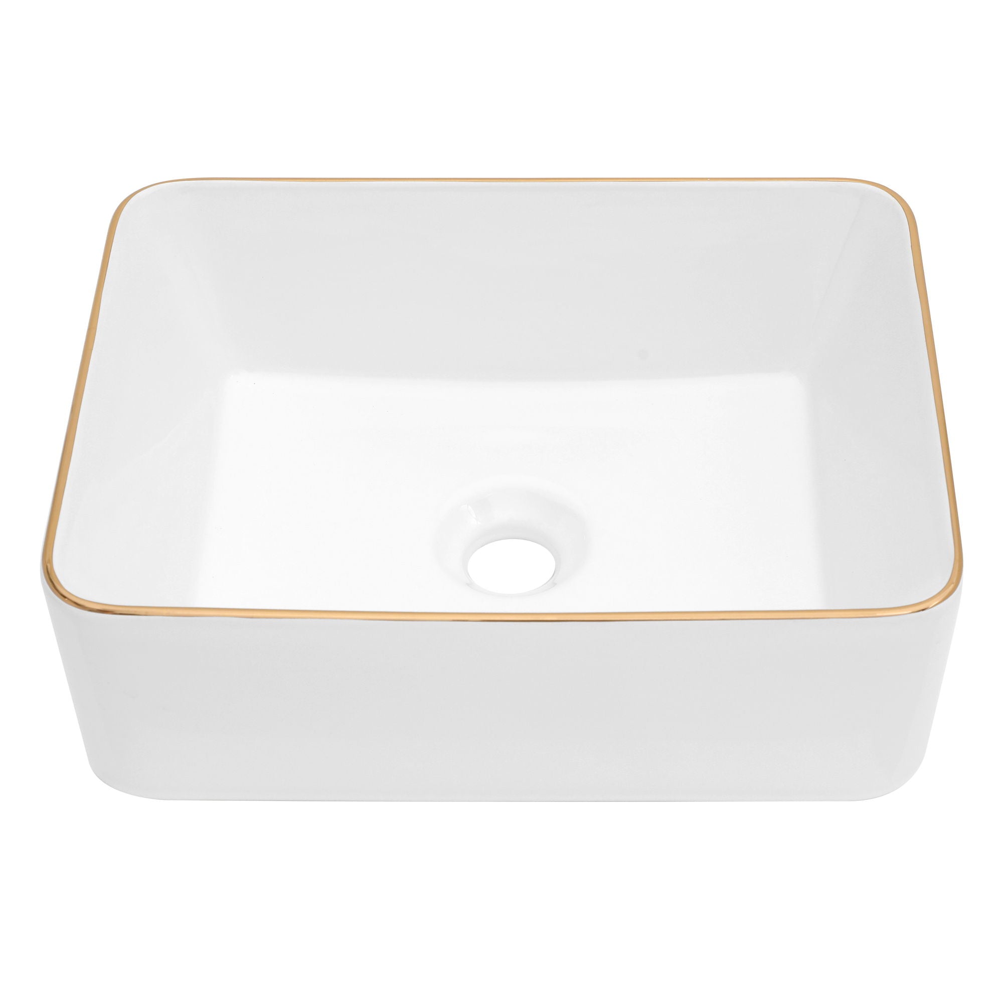 Modern European Style Ceramic Rectangular Vessel Bathroom Sink