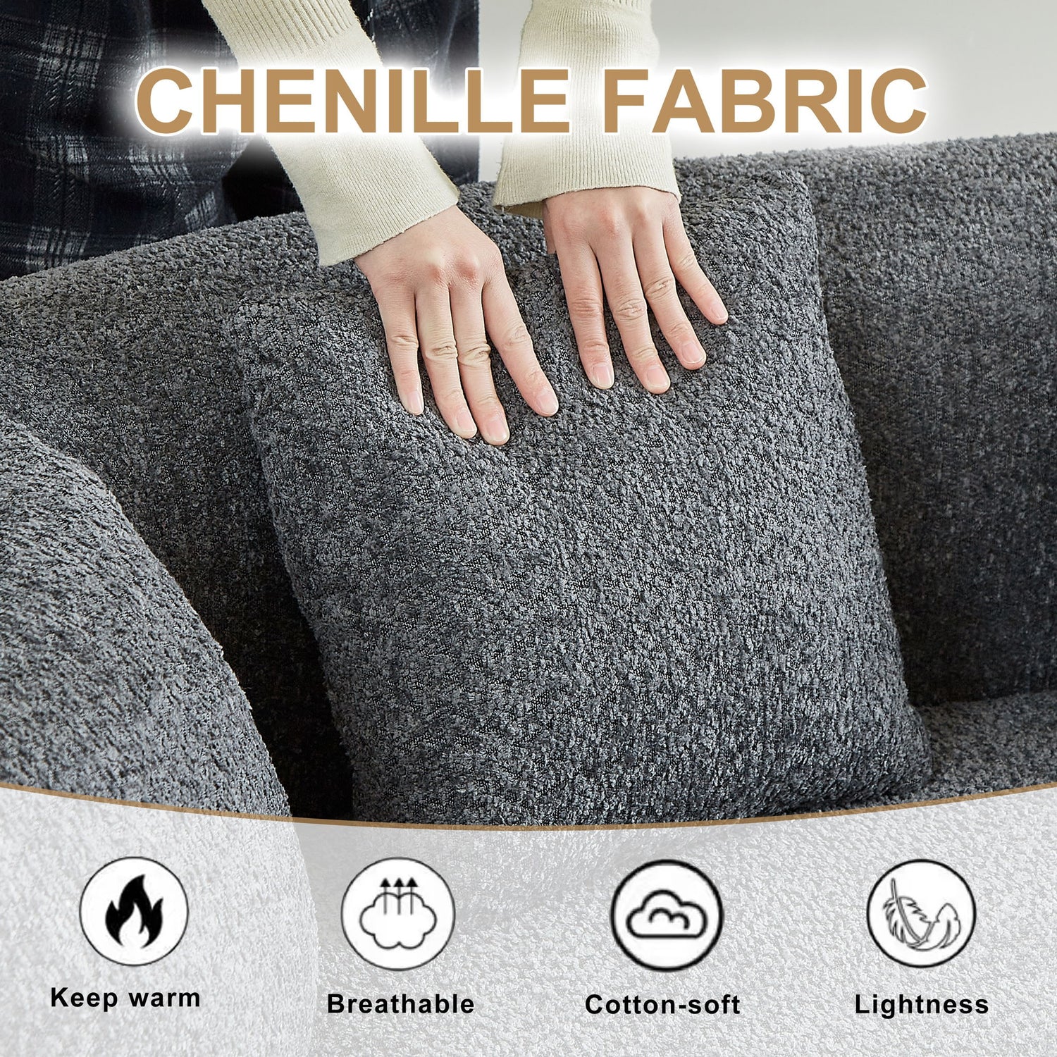 Curved Sectional Sofa With 6 Pillows