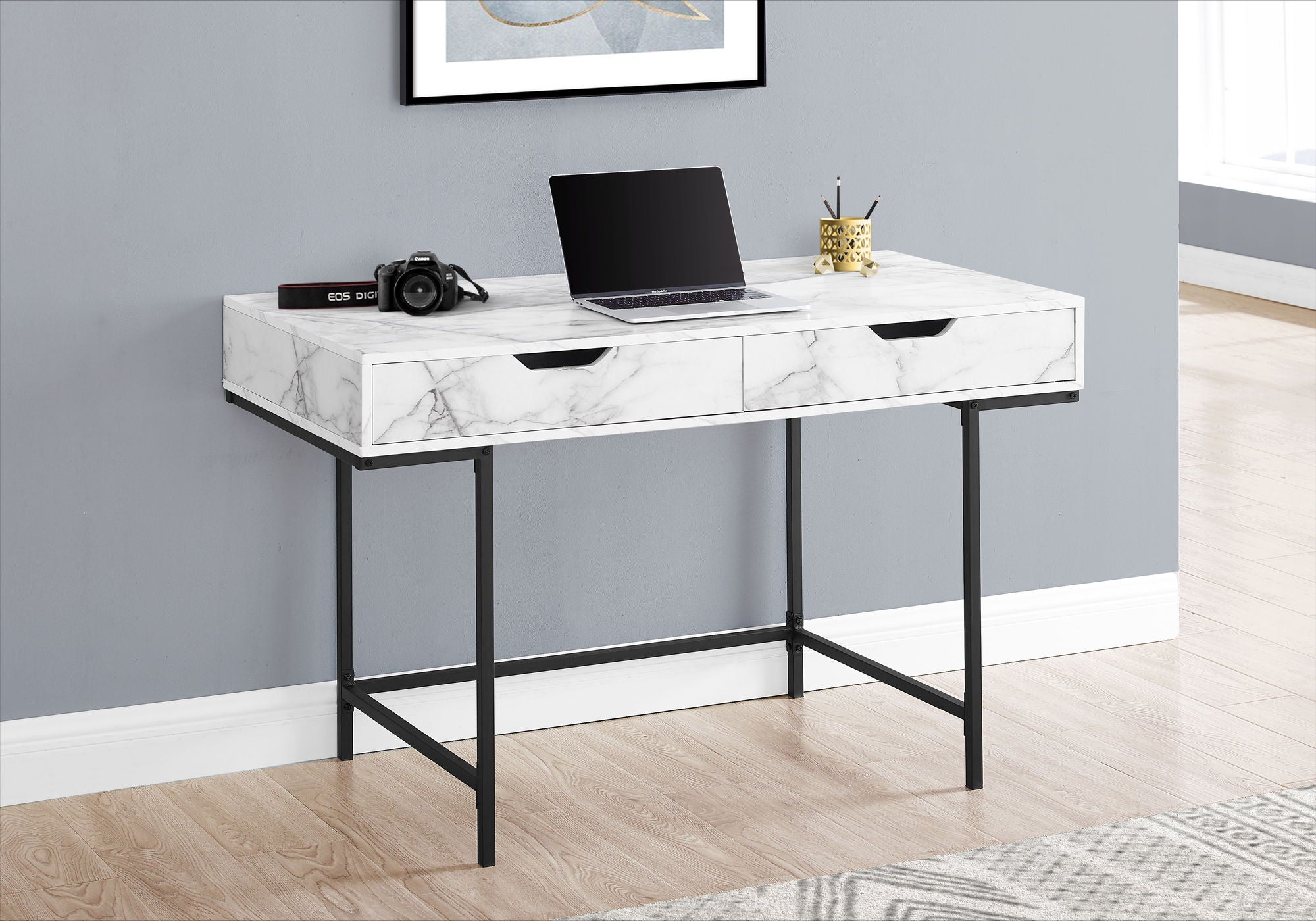 Computer Desk For Home Office, Laptop, Storage Drawers, Contemporary &amp; Modern