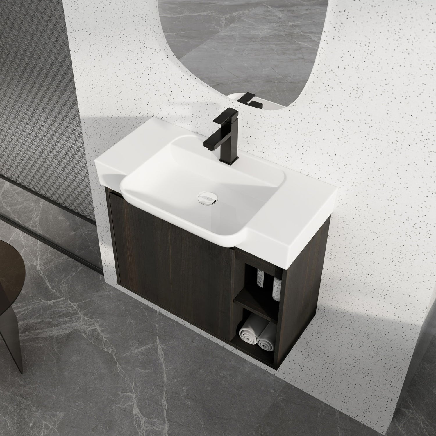 Wall Mounted Bathroom Vanity With Sink, Soft Close Door