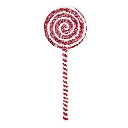 Hollipop Pick, Decorative Hanging Christmas Tree Ornaments For Holiday Party Decorations (Set of 6) - Red