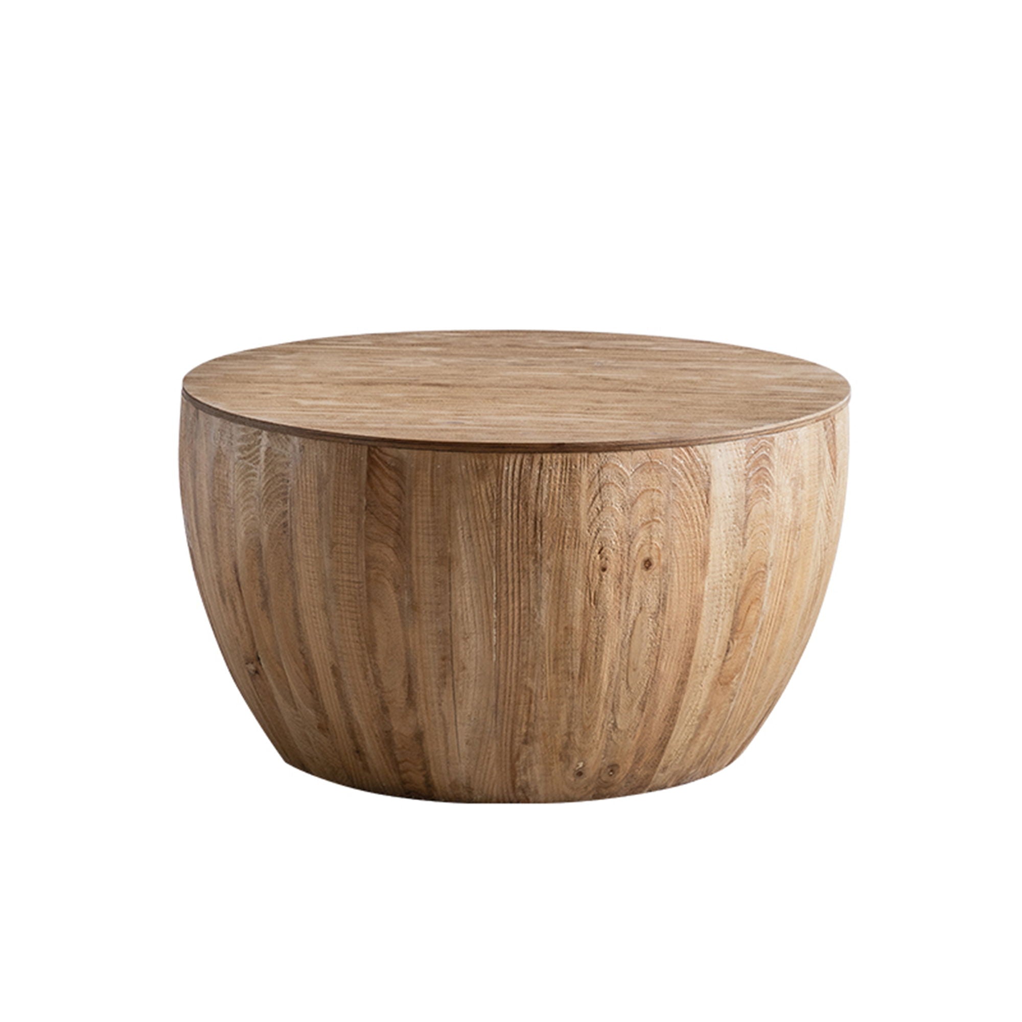 Vintage Style Barrel Coffee Table With Storage