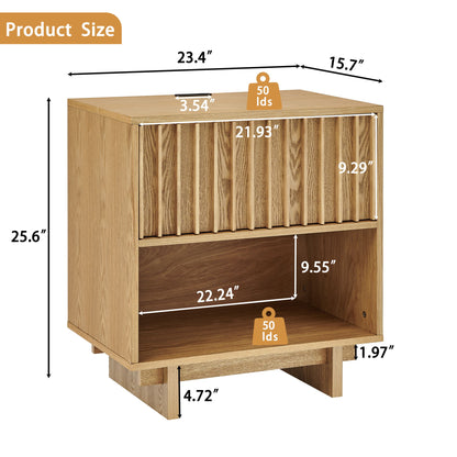 Nightstand With Hidden Charging Station USB Ports &amp; Outlet Hole
