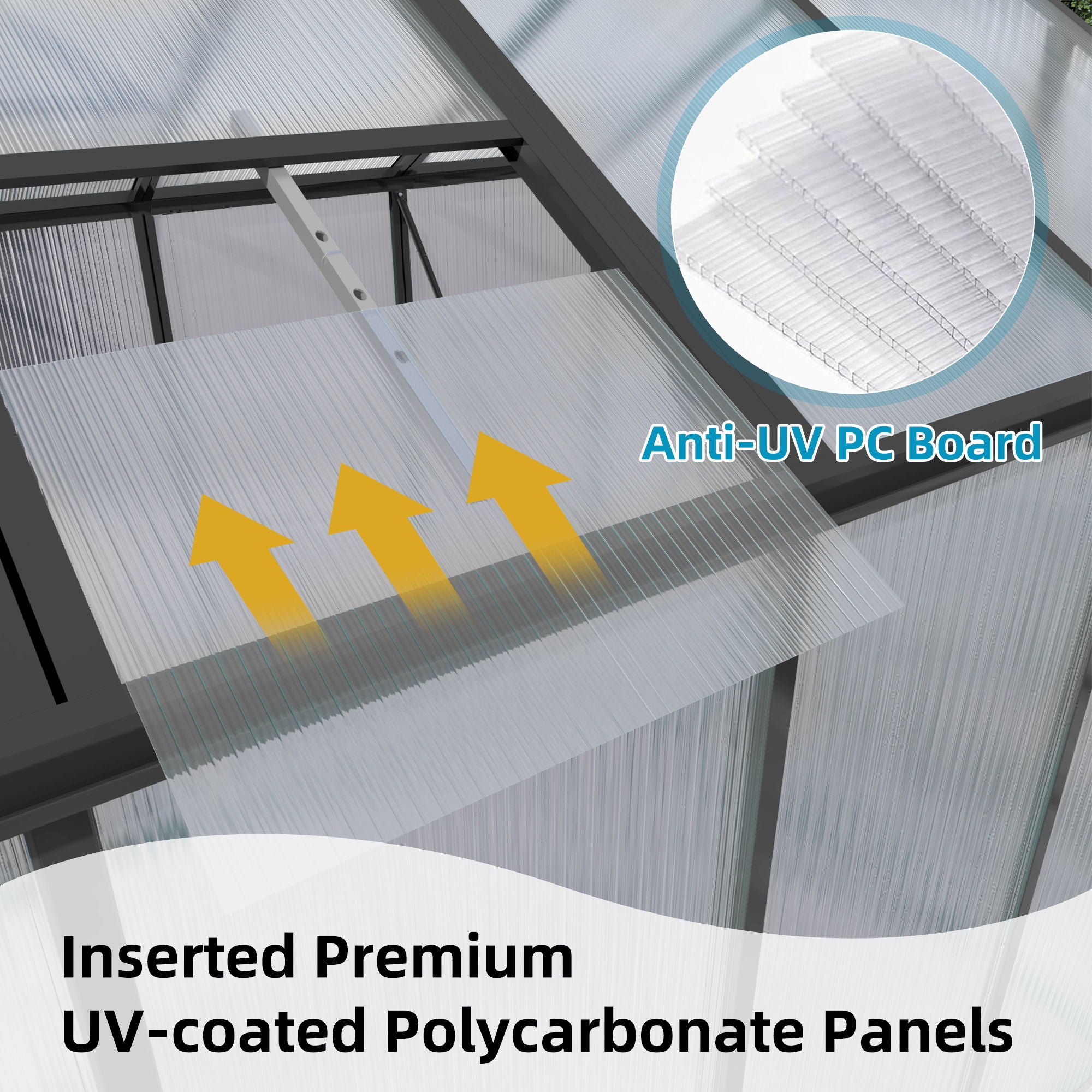 Gain Height Windproof Greenhouse All Season Outdoor Garden Shelter