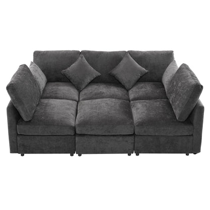 Sectional Sofa Modular U-Shaped With Ottoman &amp; USB Ports
