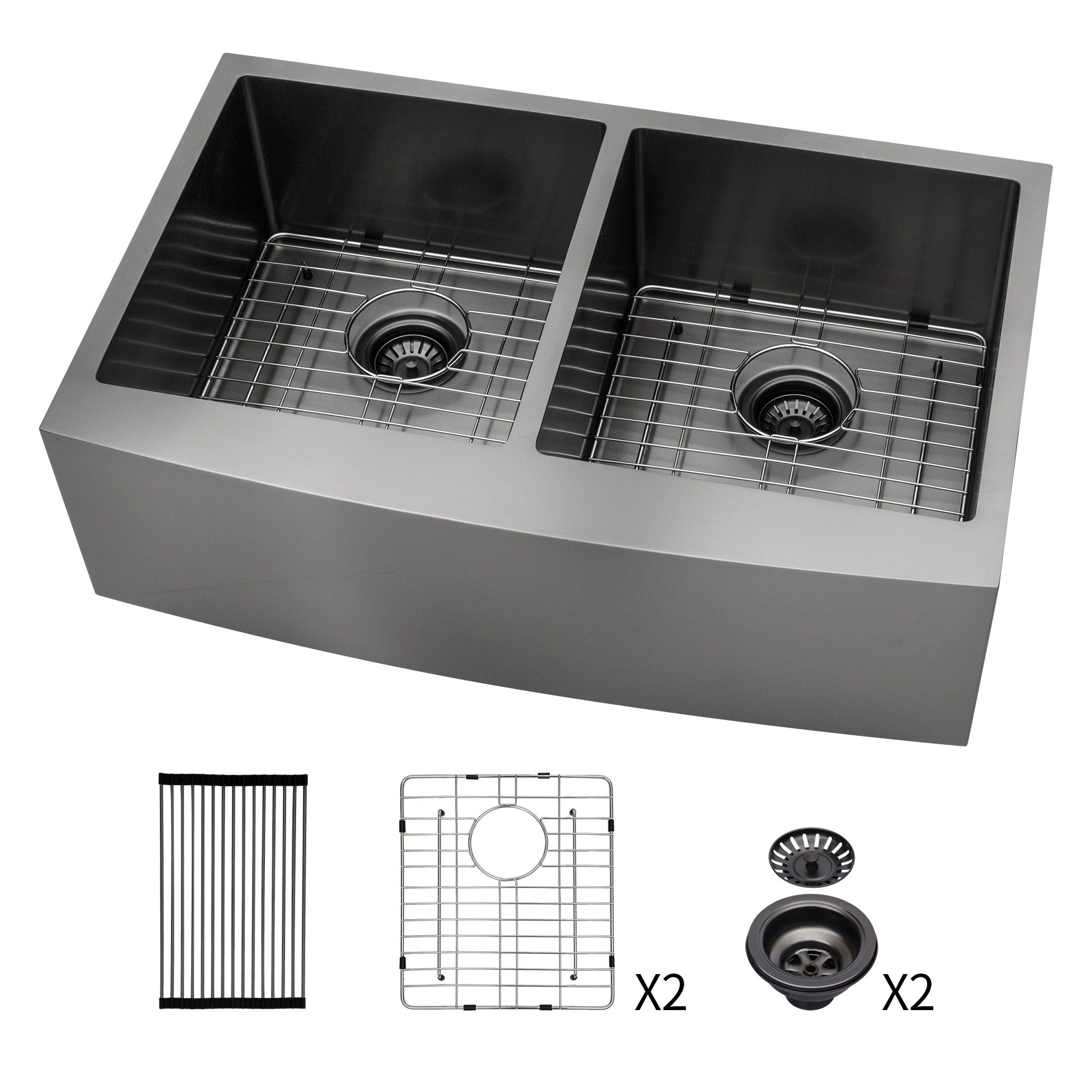 Double Bowl Farmhouse Sink / Stainless Steel Apron Front