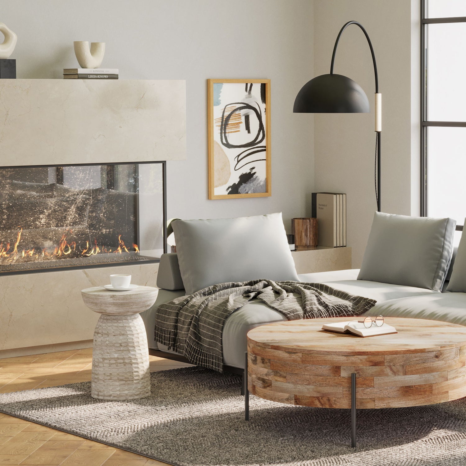 Boyd - Accent Table - White Wash