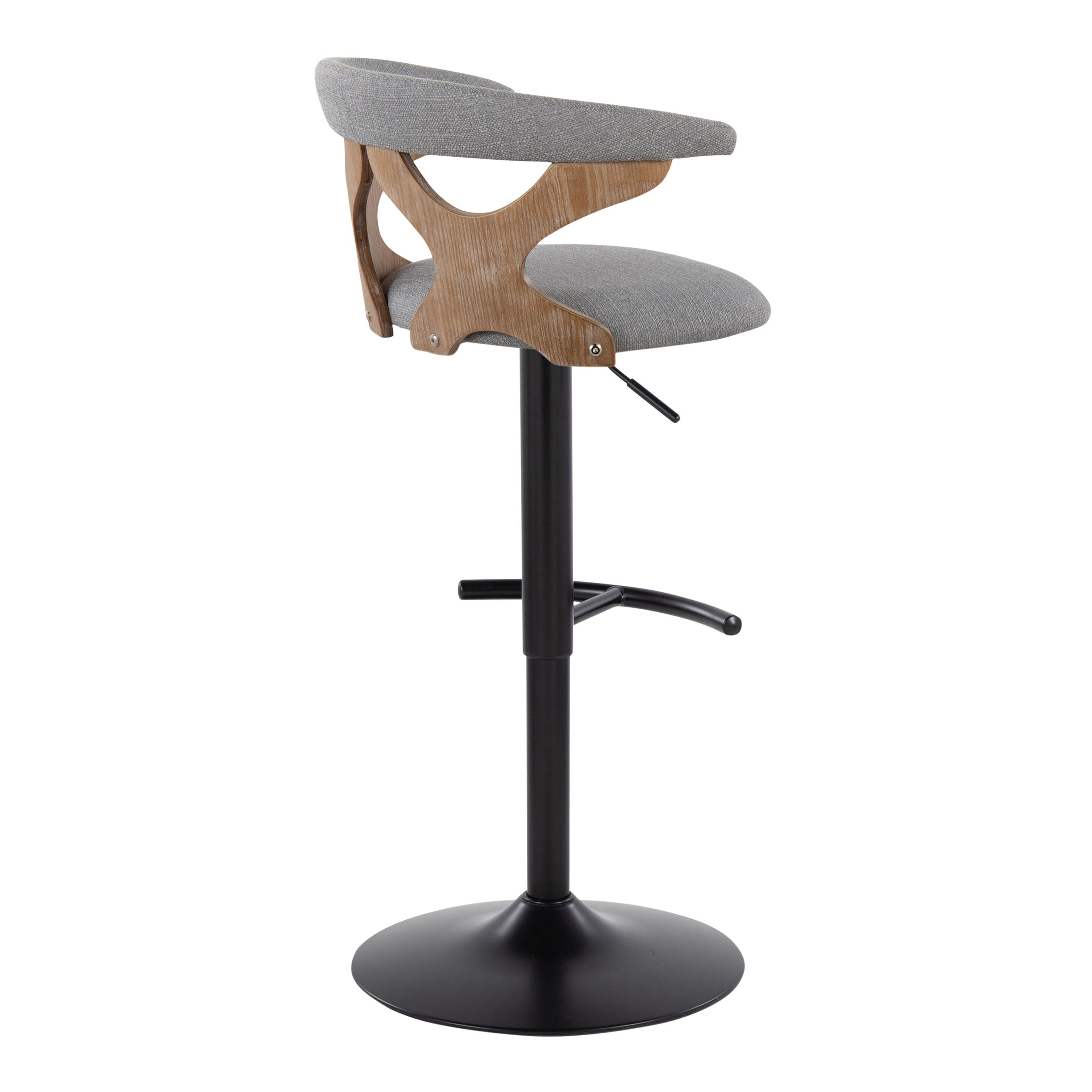 Gardenia - Contemporary Adjustable Barstool &amp; Swivel With Rounded T Footrest (Set of 2)
