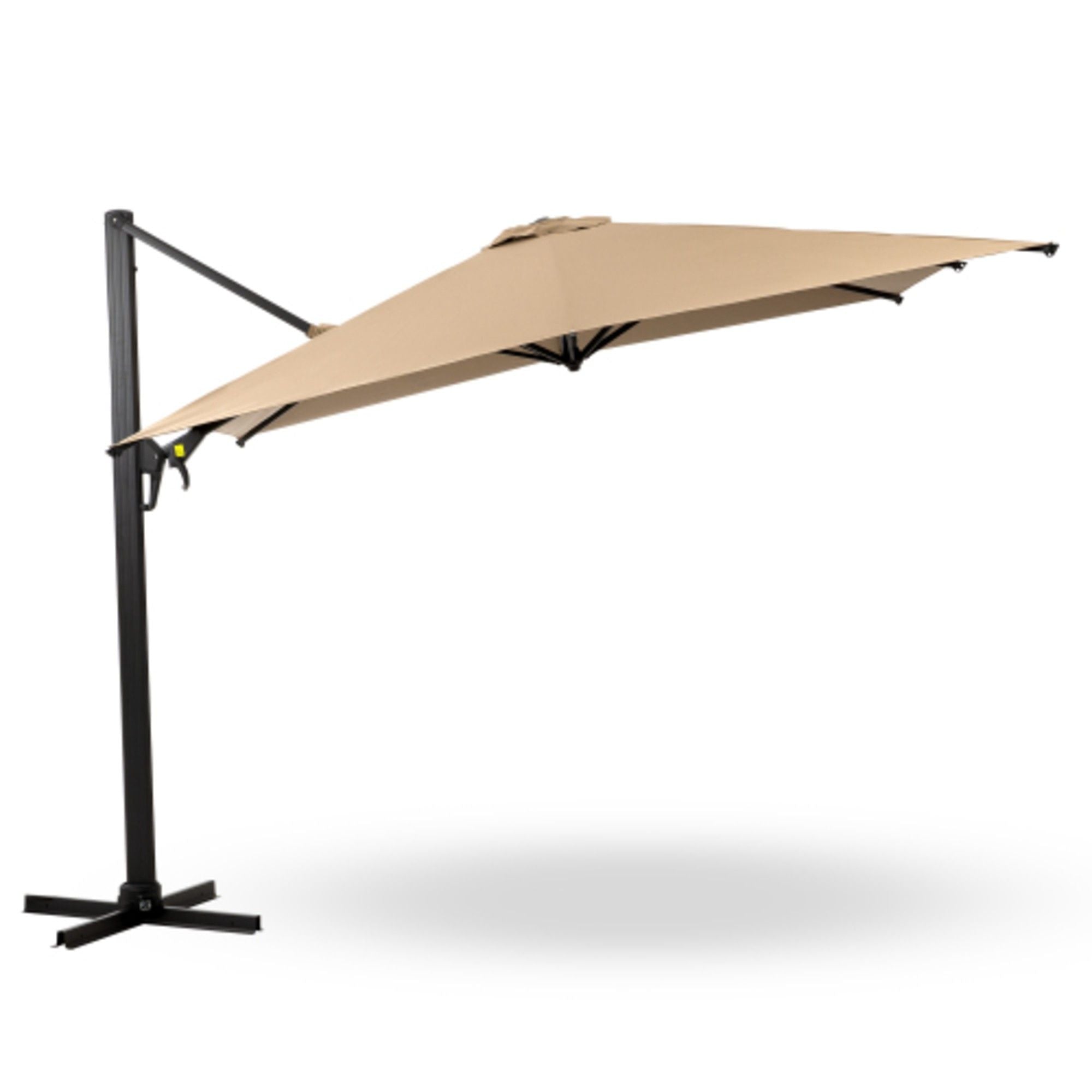 Round Cantilever Patio Umbrella With 360 Rotation &amp; Infinite Tilt Adjustment