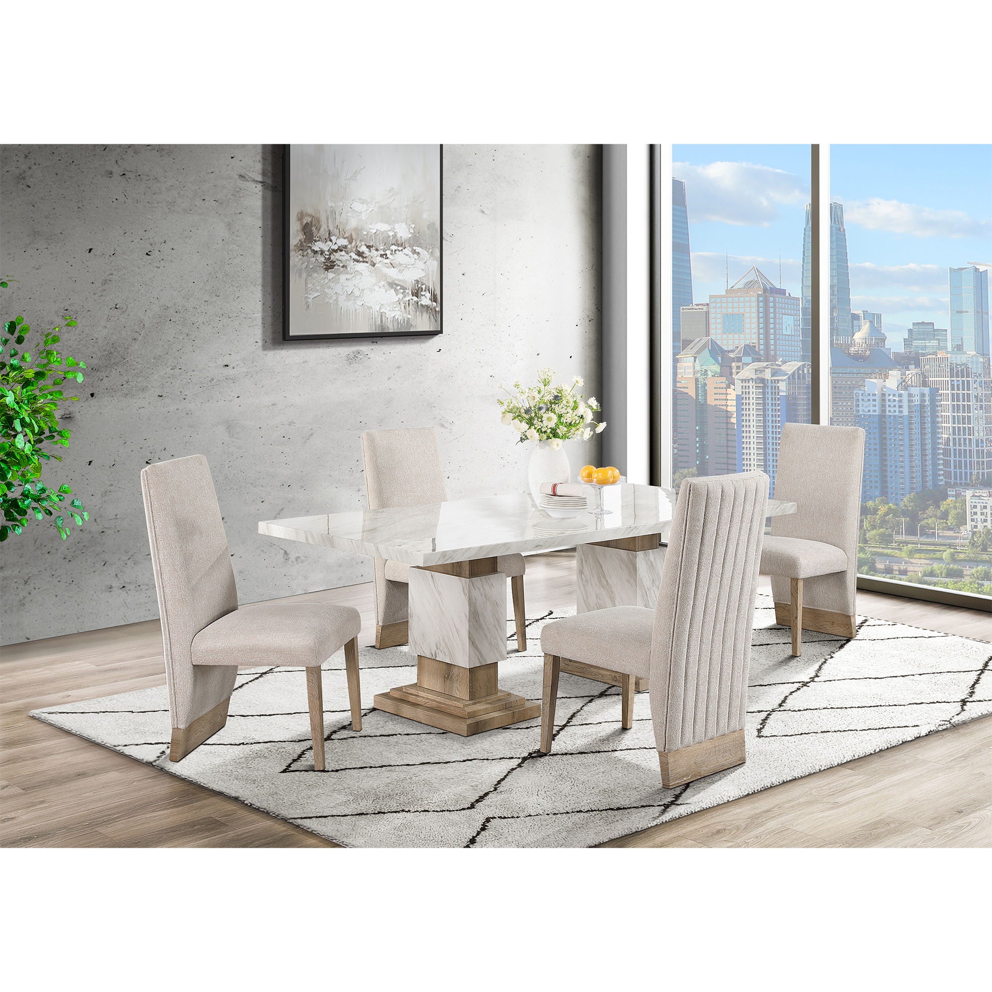Stacey - Dining Table Set &amp; 4 Chairs