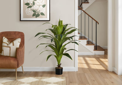 47&quot; Tall, Artificial Plant, Dracaena Tree, Indoor, Faux, Fake, Floor, Greenery, Potted, Real Touch, Decorative - Green / Black