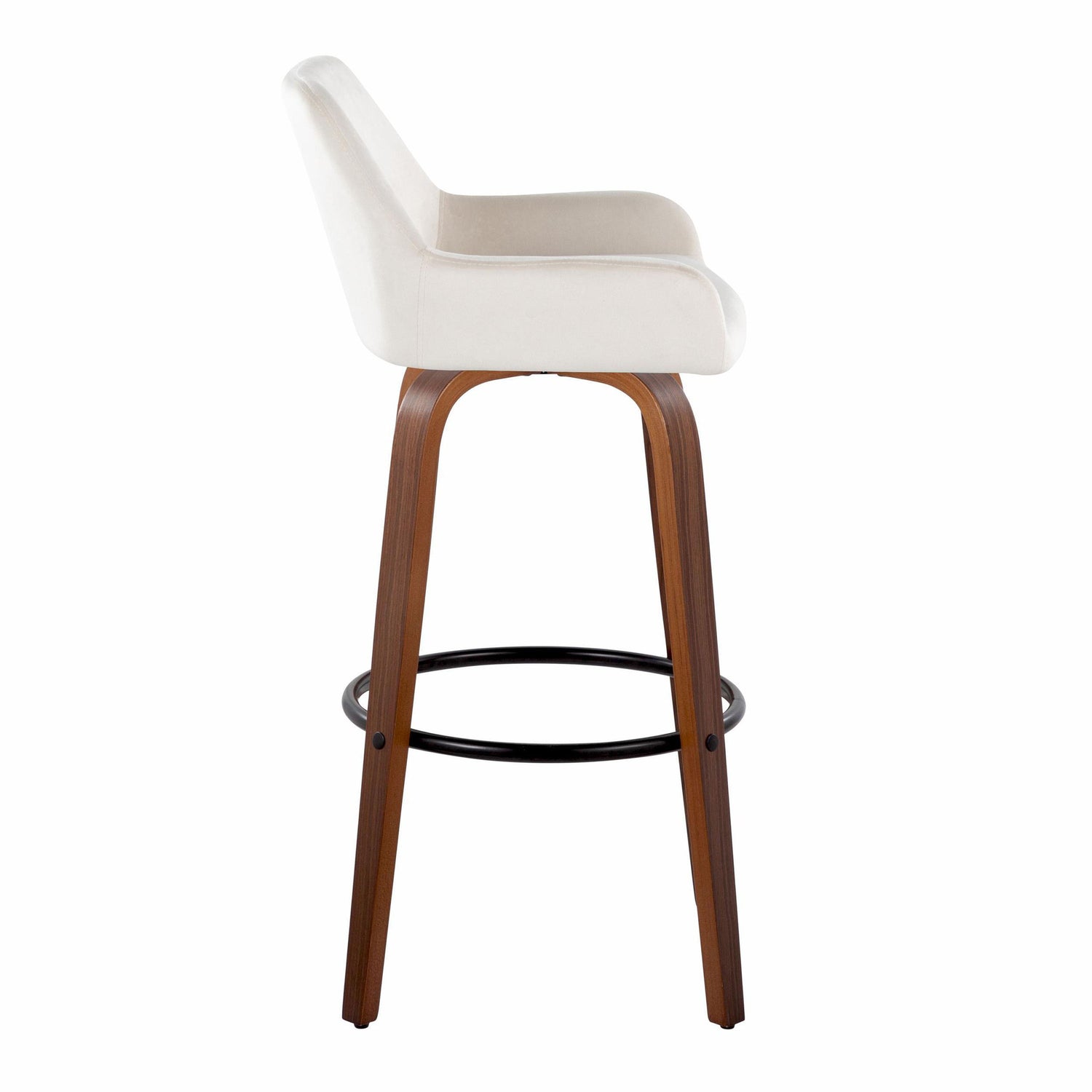 Daniella - Contemporary Fixed Height, Barstool &amp; Swivel And Round Footrest (Set of 2)