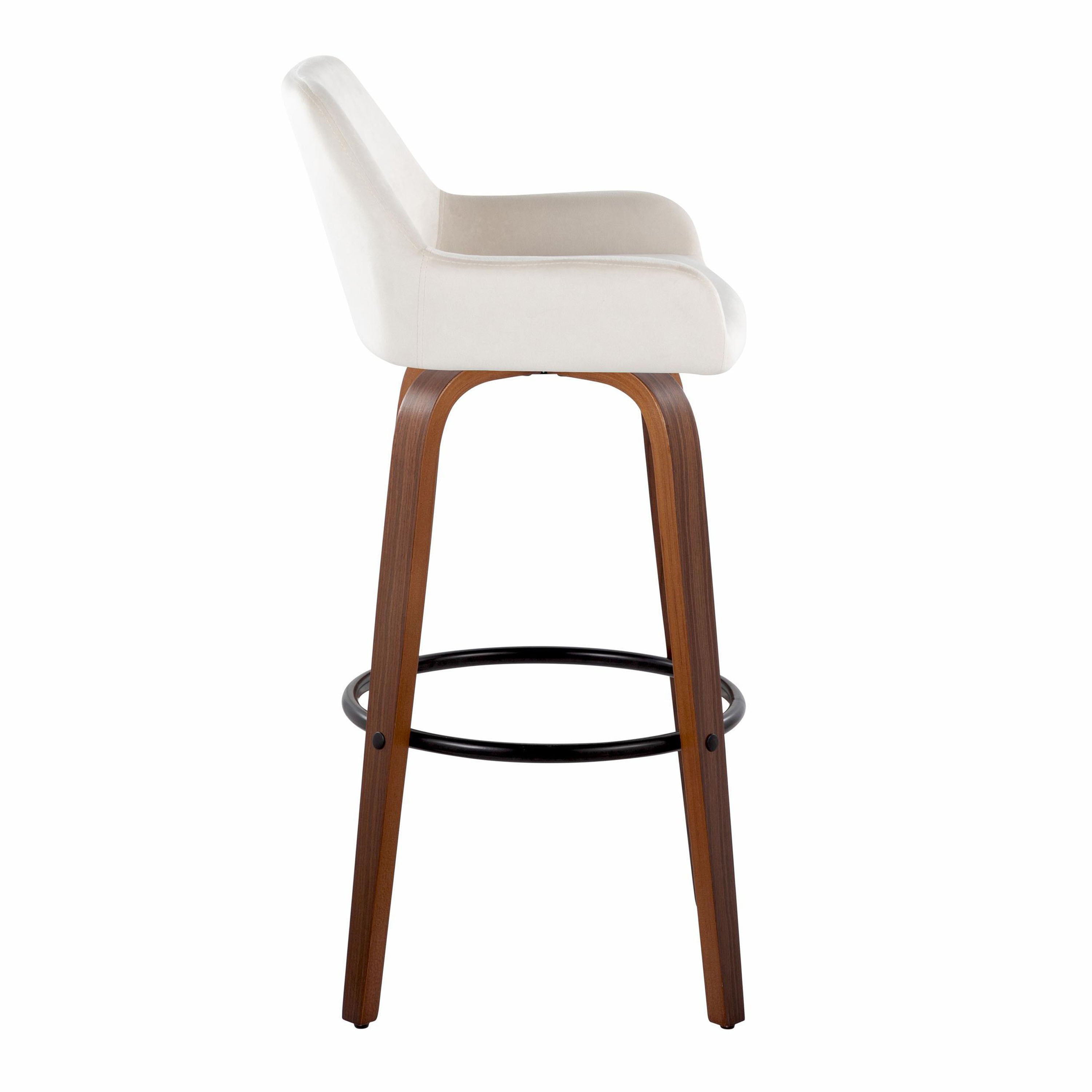 Daniella - Contemporary Fixed Height, Barstool &amp; Swivel And Round Footrest (Set of 2)
