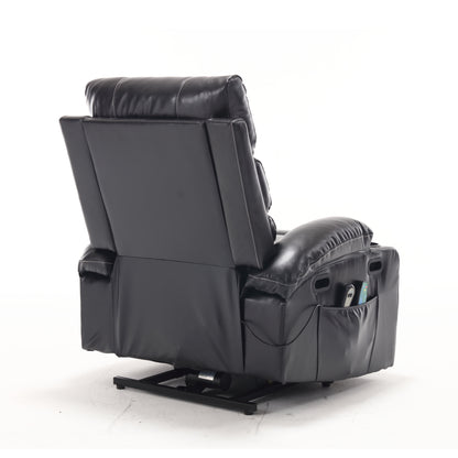 21&quot;seat width,large size Electric Power Lift Recliner Chair Sofa for Elderly, 8 point vibration Massage and lumber heat, Remote Control, Side Pockets and Cup Holders, cozy fabric, overstuffed arm pu