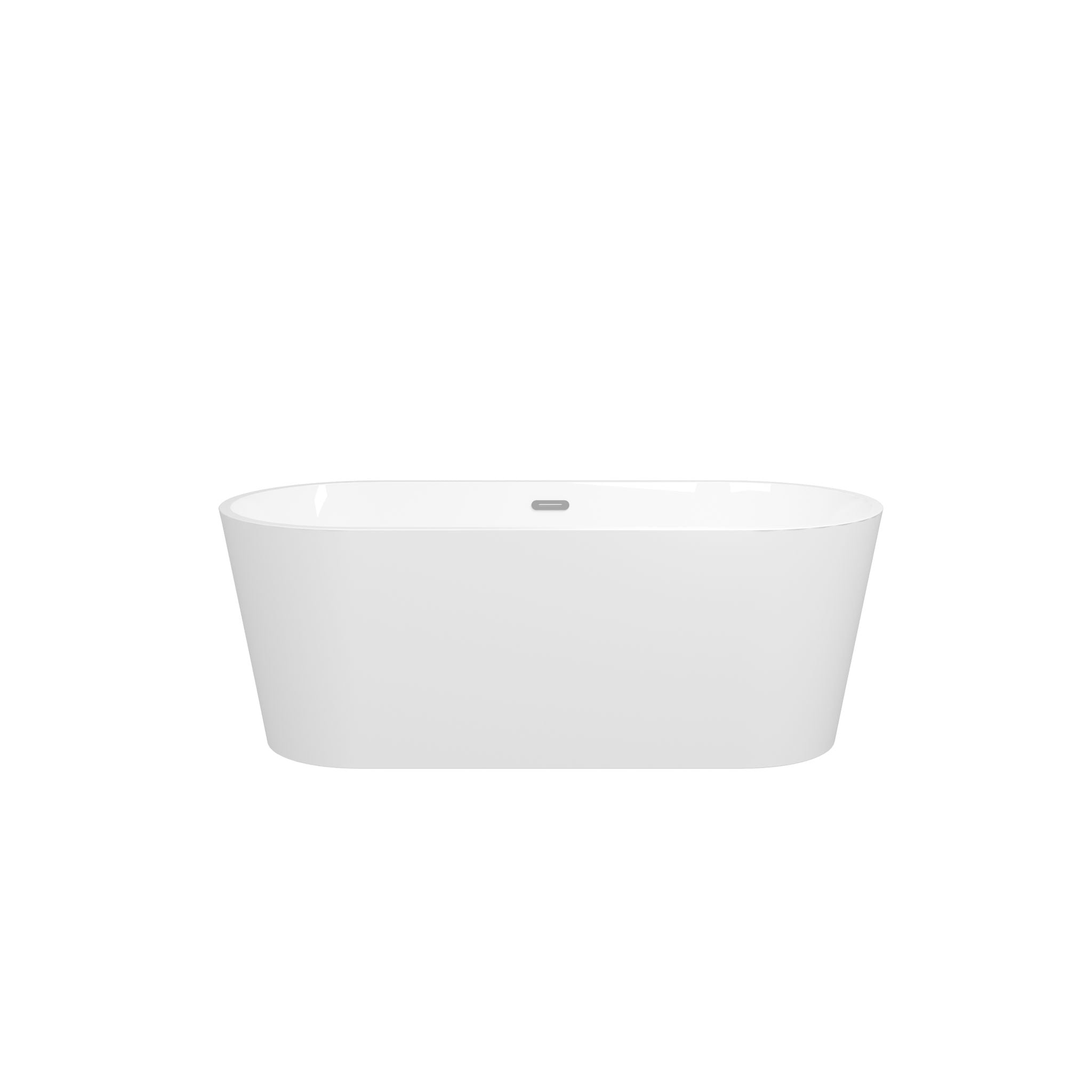 Freestanding Bathtub, Modern &amp; Contemporary Design Soaking Tub With Toe-Tap Drain In Chrome And Classic Slotted Overflow