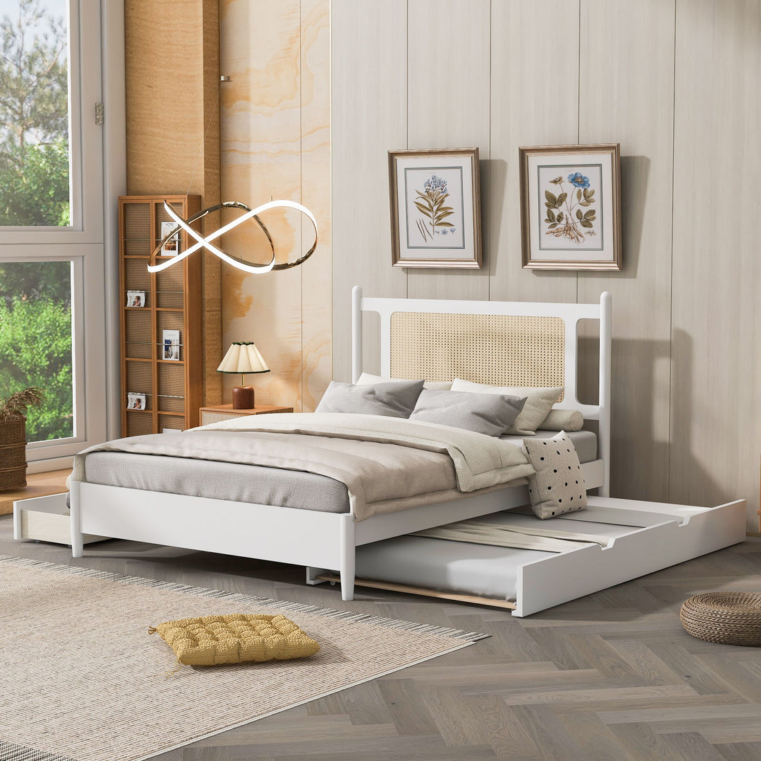 Platform Bed With 2 Big Drawers &amp; Trundle