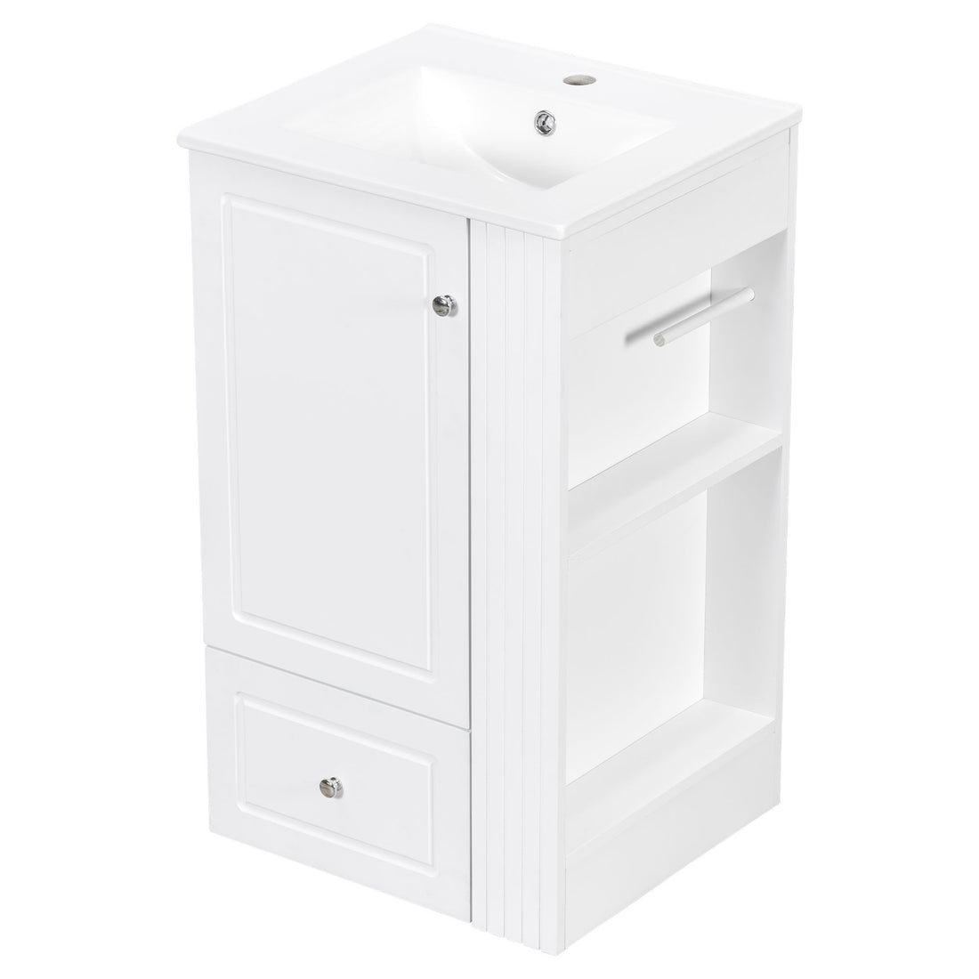 Modern Freestanding Bathroom Vanity With Sink, Soft-Close Drawer, Towel Bar