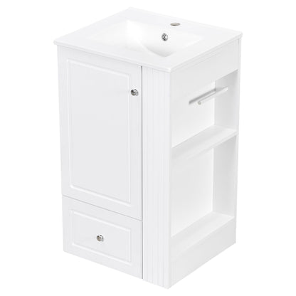 Modern Freestanding Bathroom Vanity With Sink, Soft-Close Drawer, Towel Bar