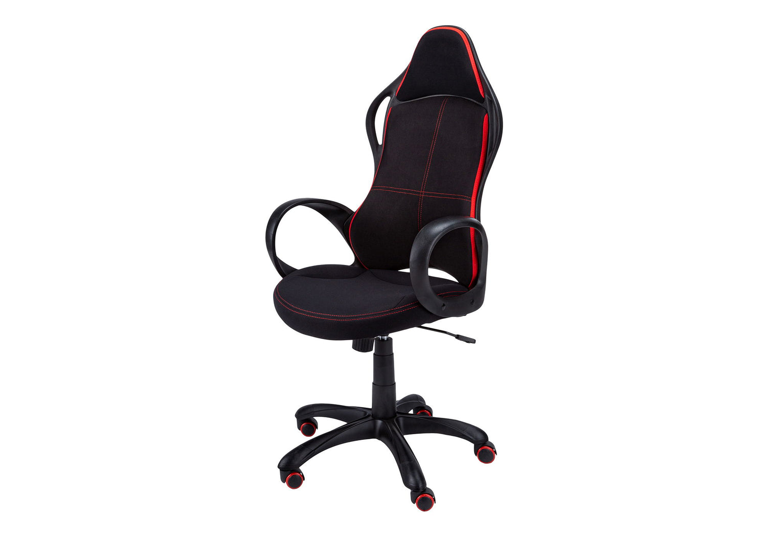 Office Chair, Gaming, Adjustable Height, Swivel, Ergonomic, Armrests, And Red, Contemporary &amp; Modern - Black