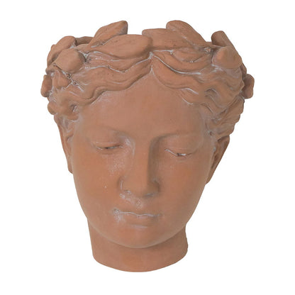 7X5.5X9&quot; Visage Head Bust Planter, Home Wall Planter - Brown